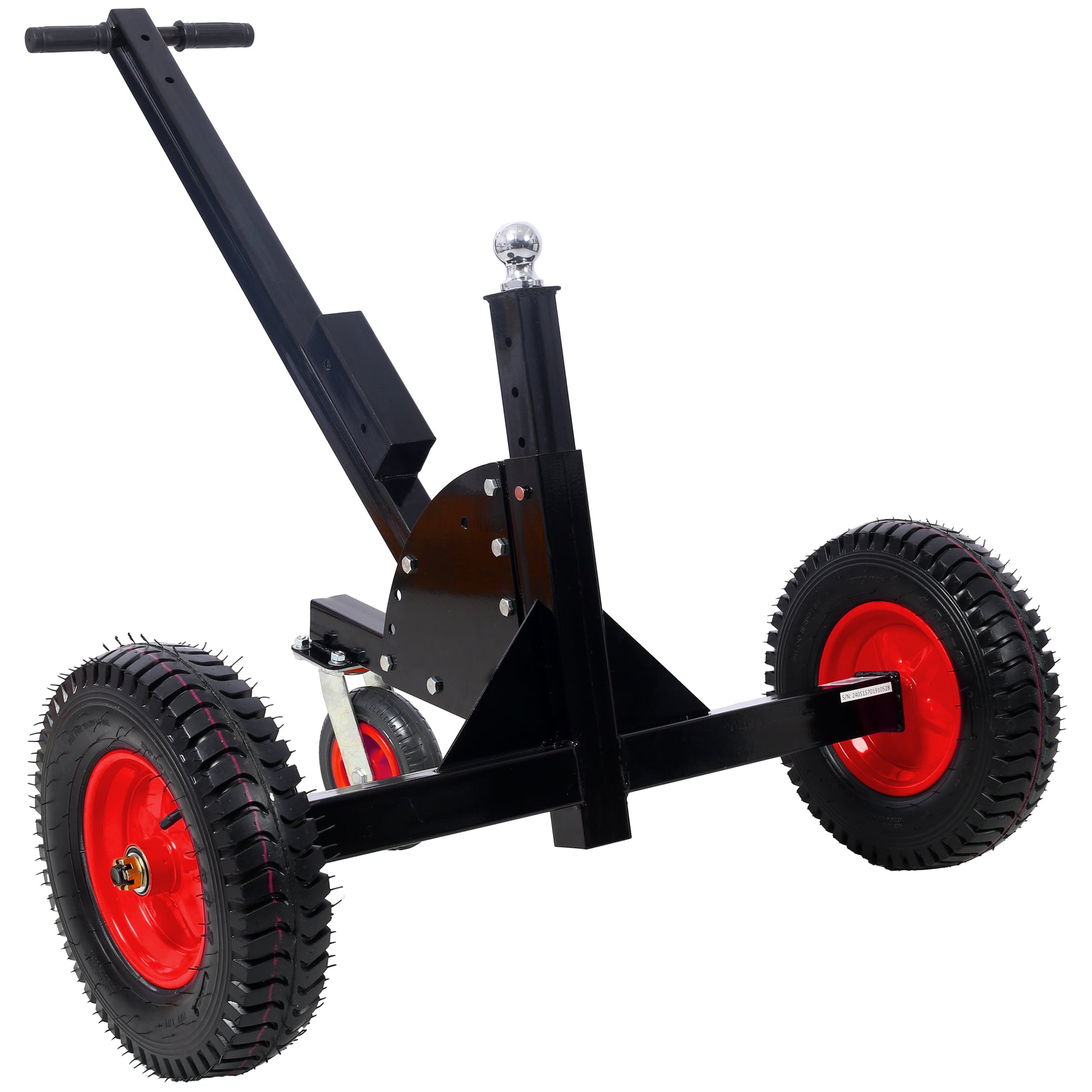 2 In 1 Heavy Duty 1,500Lbs Trailer Dolly Load Capacity, Trailer Mover 2" Hitch Ball, 24'' 35.4'' Adjustable Height Trailer Rv Boat Black Steel