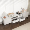 Modern Tv Console, Entertainment Center With Storage For Living Room 70.86X15.74X21.85Inch 5 Or More Spaces White Primary Living Space Particle Board