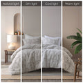 3 Piece Cotton Jacquard Comforter Set Full Queen Ivory Polyester