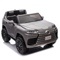 Licensed Lexus Lx600 24V Two Seater Kids Ride On Car W Parents Control,Seat Width 20 Inches,2Wd,Four Wheel Suspension,Bluetooth,Mp3,Music,Adjustable Volume,Power Display,Speeds 1.86 3.11Mph For Kids. Gray Polypropylene