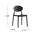 Westlake Injection Molding Pp Chair Set Of 2 Black Polypropylene