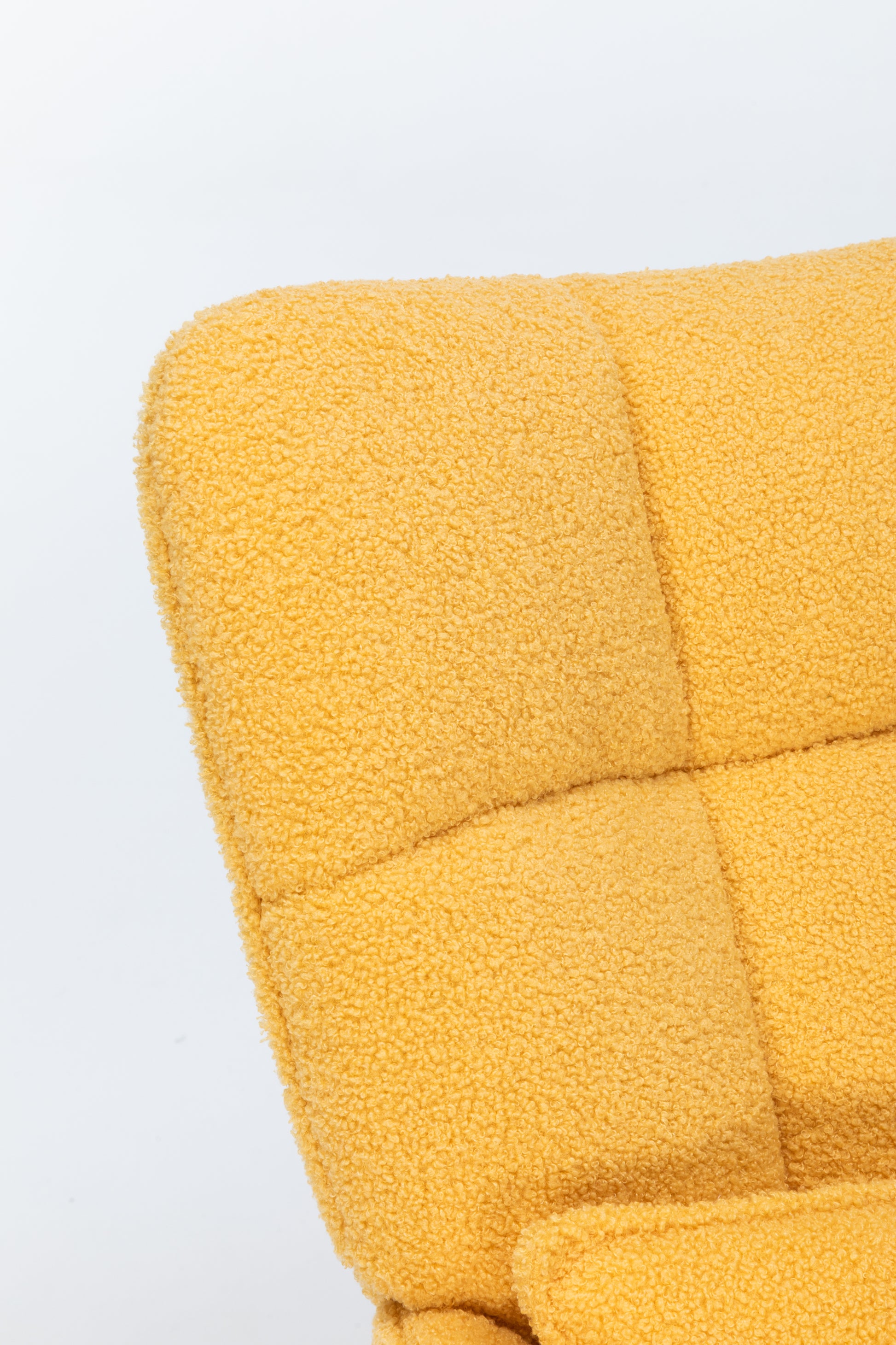 Rocking Chair Nursery, Teddy Upholstered Glider Rocker With High Backrest, Reading Chair Modern Rocking Accent Chairs Glider Recliner For Living Room, Nursery, Bedroom Yellow Velvet