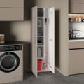 Halifax 2 Door Rectangle Closet Pantry Light Gray And White Beige Particle Board