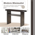 Elegant Minimalist Console Table With Rounded Edges And Sturdy Shelf Design For Entryway, Living Room Espresso Espresso Solid Wood Mdf
