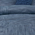 7 Piece Printed Seersucker Comforter Set Navy Cal King California King Navy Microfiber