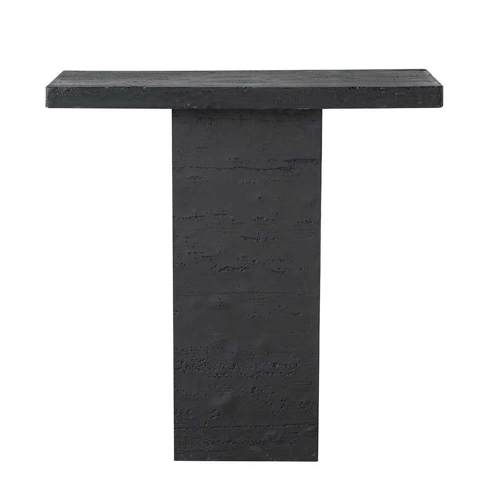 35.5X14X35.5" Black Rectangular Coffee Table With Pedestal Base Black Primary Living Space Contemporary,Industrial,Minimalist,Modern,Ultra Modern Magnesium Oxide