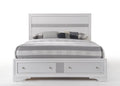 Naima White Finish Queen Bed W Storage White Synthetic Wood