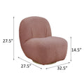 Pink Swivel Accent Chair Pink Primary Living Space Modern Wood Fabric