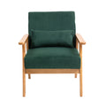Leisure Chair With Solid Wood Armrest And Feet, Leisure Chair, Wood Frame, Velvet, Solid Rubber Wood Legs, Mid Century Modern Accent Chair, For Living Room Bedroom Studio Chair,Two Packs Emerald Corduroy