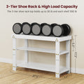 Bamboo Shoe Bench, 3 Tier Shoe Rack, Entryway Bench With Cushion And Adjustable Shelves, Shoe Rack For Entryway, Hallway, Mudroom And Living Room, White White Bamboo