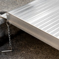 Homcom Textured Aluminum Folding Wheelchair Handicap Ramp, 6' Silver Aluminum