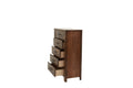 Oak Finish 1Pc Chest Of Drawers Wooden Texture 5X Drawers Storage Bedroom Furniture Oak Bedroom Contemporary,Modern,Transitional Rubberwood Particle Board Mdf,Rubber Wood