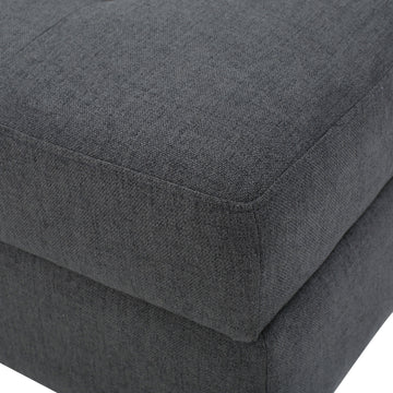 Storage Ottoman Dark Gray Fabric