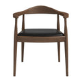 Kelly Dining Chair Black,Dark Brown Brown Mid Century Modern Leather,Solid Wood