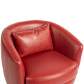 Upholstered Swivel Barrel Armchair With Storage Modern Living Room Side Chair For Bedroom Office Reading Spaces Pu Red Red Foam Upholstered