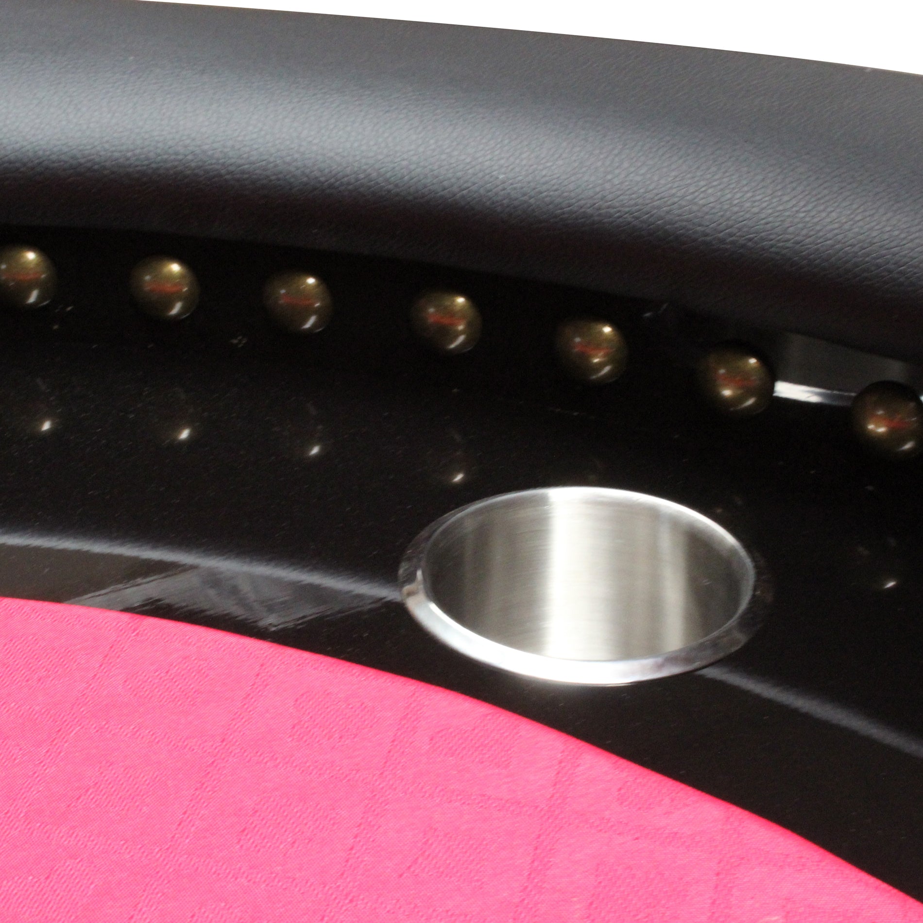 96" Poker Table For 10 Players Casino Game Texas Hold'Em Premium Oval With Round Stud Rivet Decorate Waterproof Cloth Chip Tray Cup Holders Red Red Primary Living Space Modern Plastic,Tech