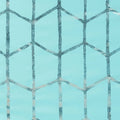 Total Blackout Metallic Print Grommet Top Curtain Panel Only 1 Pc Panel Aqua Silver Microfiber