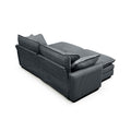Two Seater Theater Sofa With 2 Footrest, 2 Seater Sofa With Ottoman For Small Living Spaces,Grey Corduroy Grey Corduroy 2 Seat
