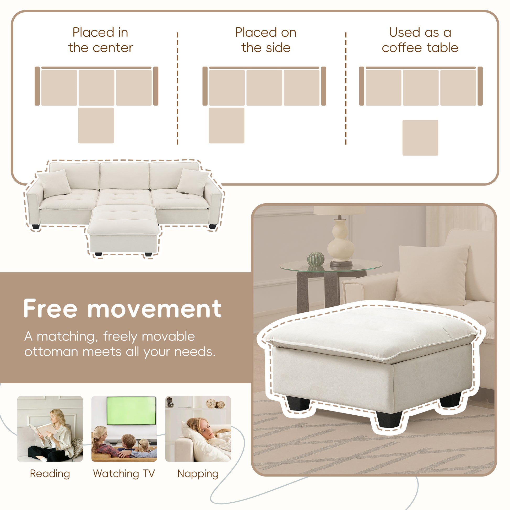 6006A Package Beige Suede 1 Seat