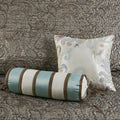 5 Piece Jacquard Bedspread Set With Throw Pillows Blue Brown Queen Queen Blue Brown Cotton