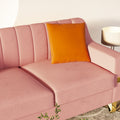 Fx P85 3S Pk 3 Seats Sofa Luxury Pink Velvet Sofa With Gold Accents Modern 3 Seat Couch With Plush Cushions, Perfect For Living Room And Office Decor Temu Suitable Pink Velvet 3 Seat