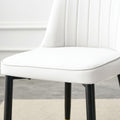 Table And Chair Set.Modern Minimalist Dining Table. White Imitation Marble Pattern Sintered Stone Desktop With Golden Metal Legs.Paried With 4 Comfortable Chairs With Pu Seats And Black Metal Legs.