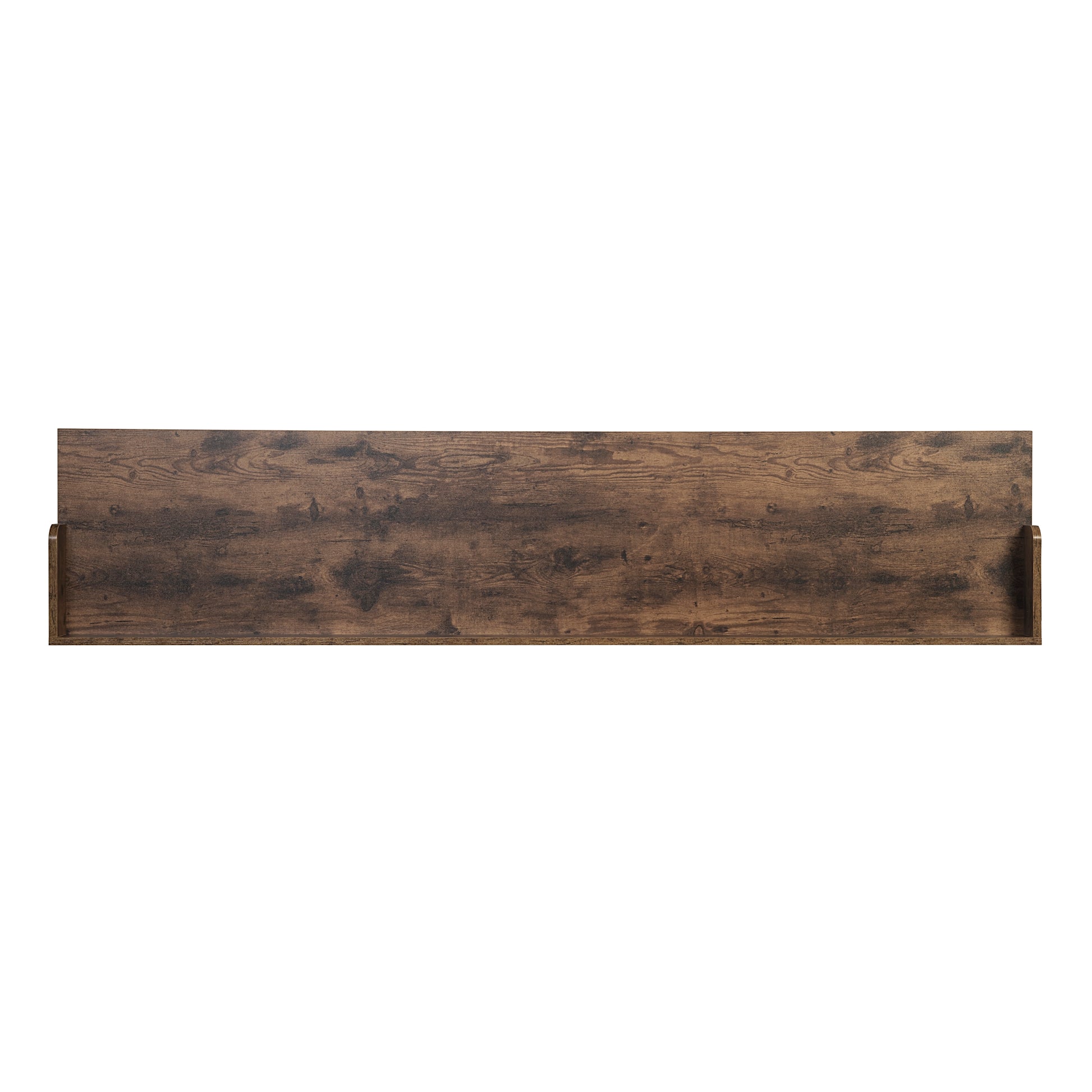 Rustic Brown Wood Finish Multipurpose Over The Bed Desk With Adjustable Height, Metal Legs With Casters, Overbed Table 1Pc, Laptop Table For Bed, Breakfast Table Rustic Brown Rectangular Engineered
