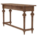 Ludin Brown Console Table With 3 Stools Brown Drawers Rectangular Solid Wood