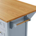 K&K 52'' Kitchen Island With Drop Leaf, Embossed Texture Kitchen Island On Wheels With Spice Rack, Towel Rack, 2 Doors And 5 Drawers, Kitchen Storage Cart With Adjustable Shelf For Kitchen, Blue