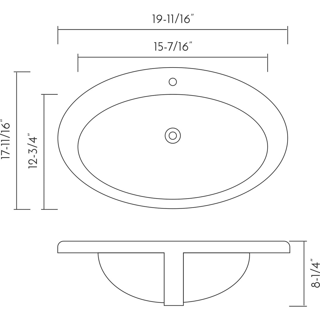 Dax Ceramic Single Bowl Top Mount Bathroom Basin White Ceramic