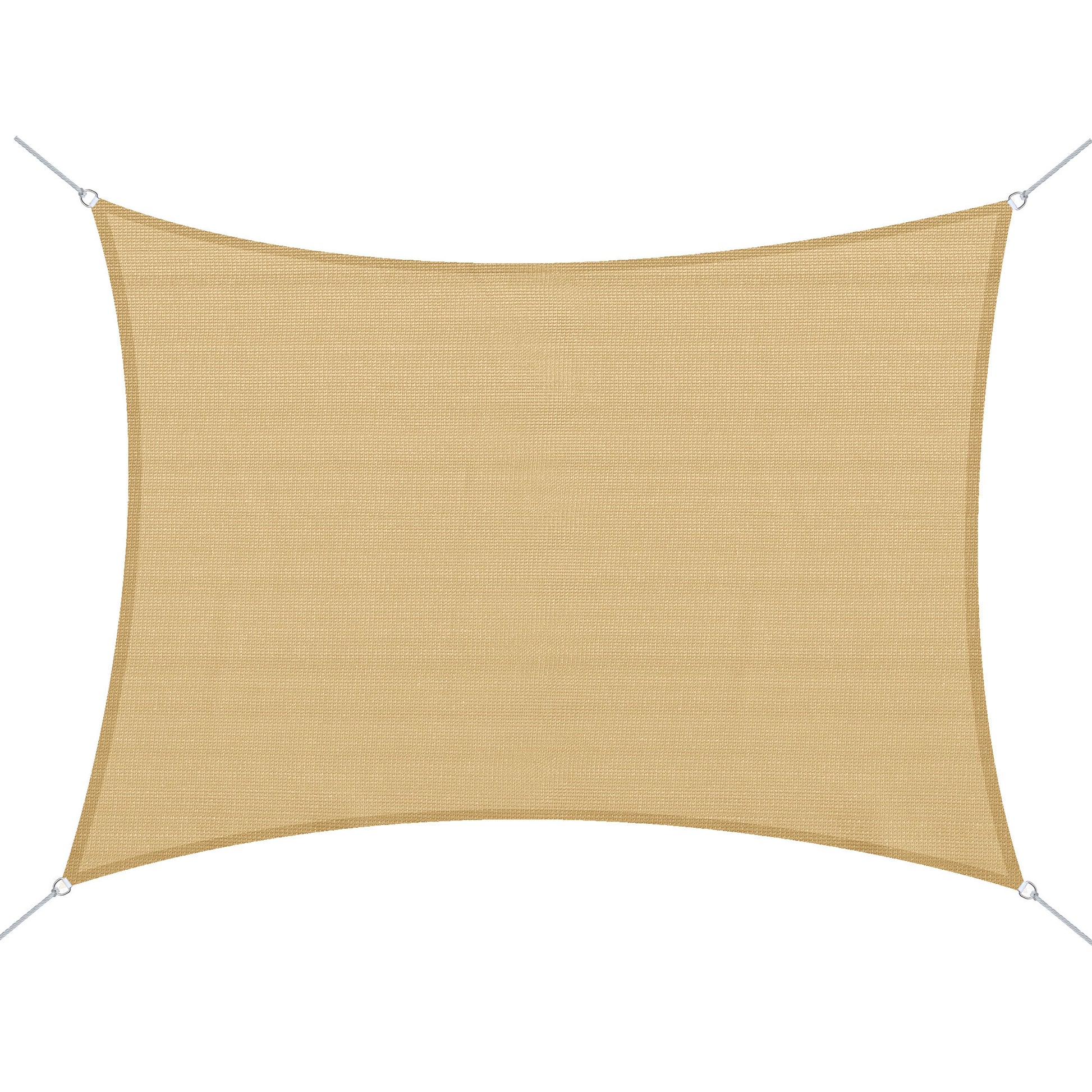 Outsunny 13' X 20' Rectangle Sun Shade Sail Canopy Outdoor Shade Sail Cloth For Patio Deck Yard With D Rings And Rope Included Sand Sand Hdpe
