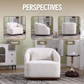 Coolmore Swivel Barrel Chair, Comfy Round Accent Sofa Chair For Living Room, 360 Degree Swivel Barrel Club Chair, Leisure Arm Chair For Nursery, Hotel, Bedroom, Office, Lounge White Boucle White Primary Living Space Foam Boucle