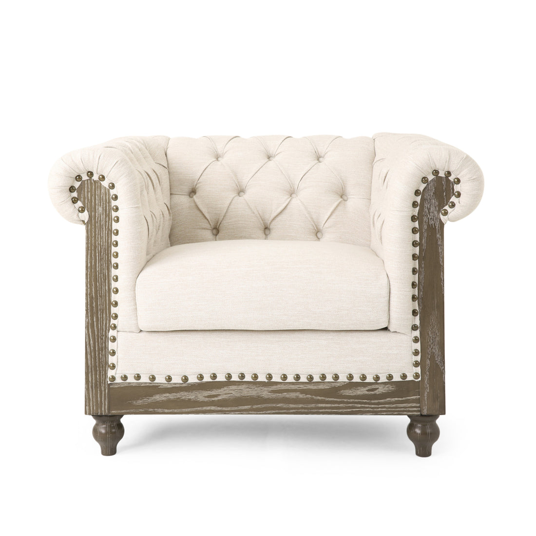 Club Chair Beige Fabric