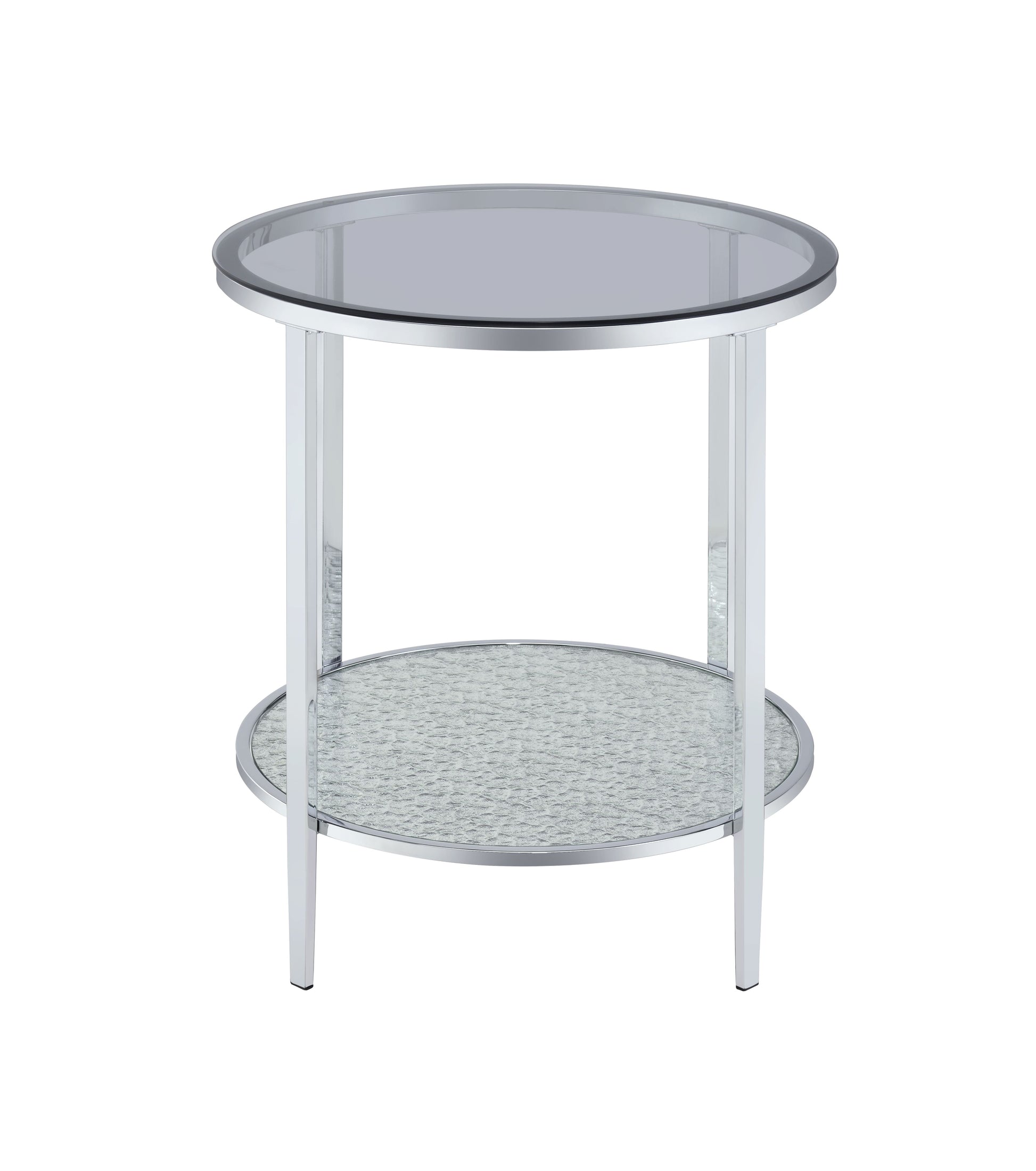 Frostine Side Table Silver Silver Metal