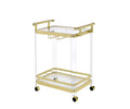 Aerin Server Cart With Casters Gold Gold Iron