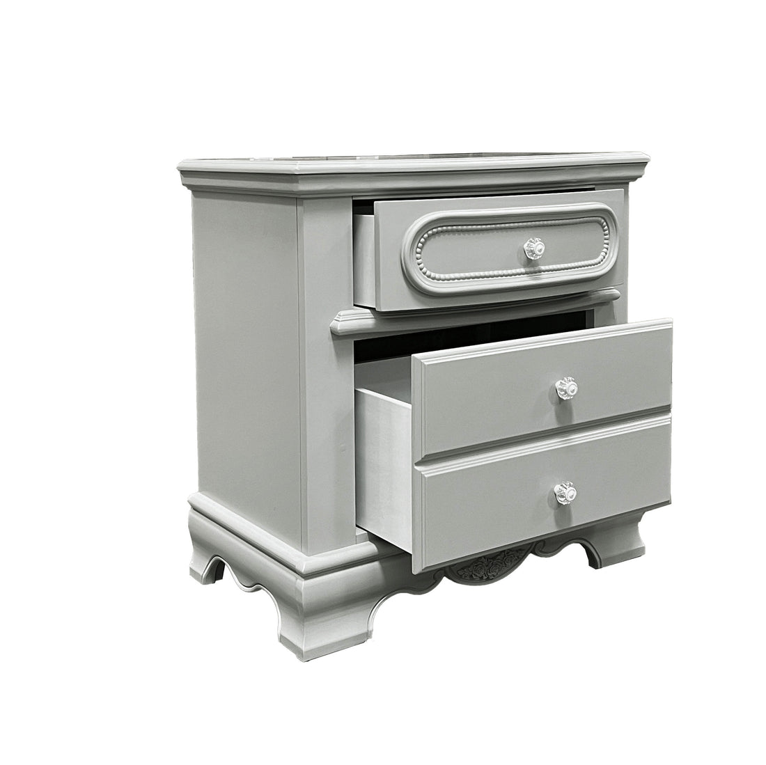 Flora Nightstand, Gray Finish Bd02205 Gray Wood