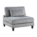 6Pc Modular Sectional Set Gray Corduroy Upholstery 3X Armless Chairs 3X Corner Seats Soft Pillows Living Room Furniture Gray Corduroy Wood Primary Living Space Contemporary,Modern Modular