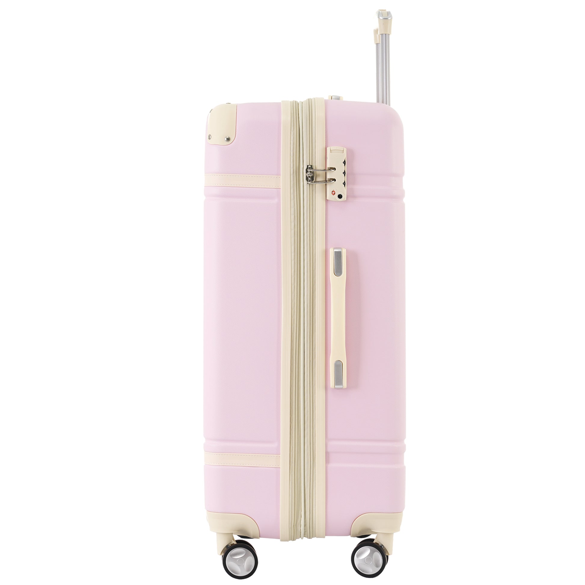 Hardshell Luggage Sets 3 Pieces 20" 28" Luggages And Cosmetic Case Spinner Suitcase With Tsa Lock Lightweight,Light Pink Light Pink Abs