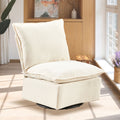 Detachable Off White Chenille Single 360 Swivel Rocking Rocker,360 Swivel Sofa Chair & Single Sofa Lounge, Comfortable Seating For Living Room & Bedroom,Off White Sofa 1Pc Off White Primary Living Space Modern Foam Chenille