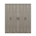 4 Door Wardrobe With 1 Drawer, Gray Grey Gray Bedroom Contemporary Mdf