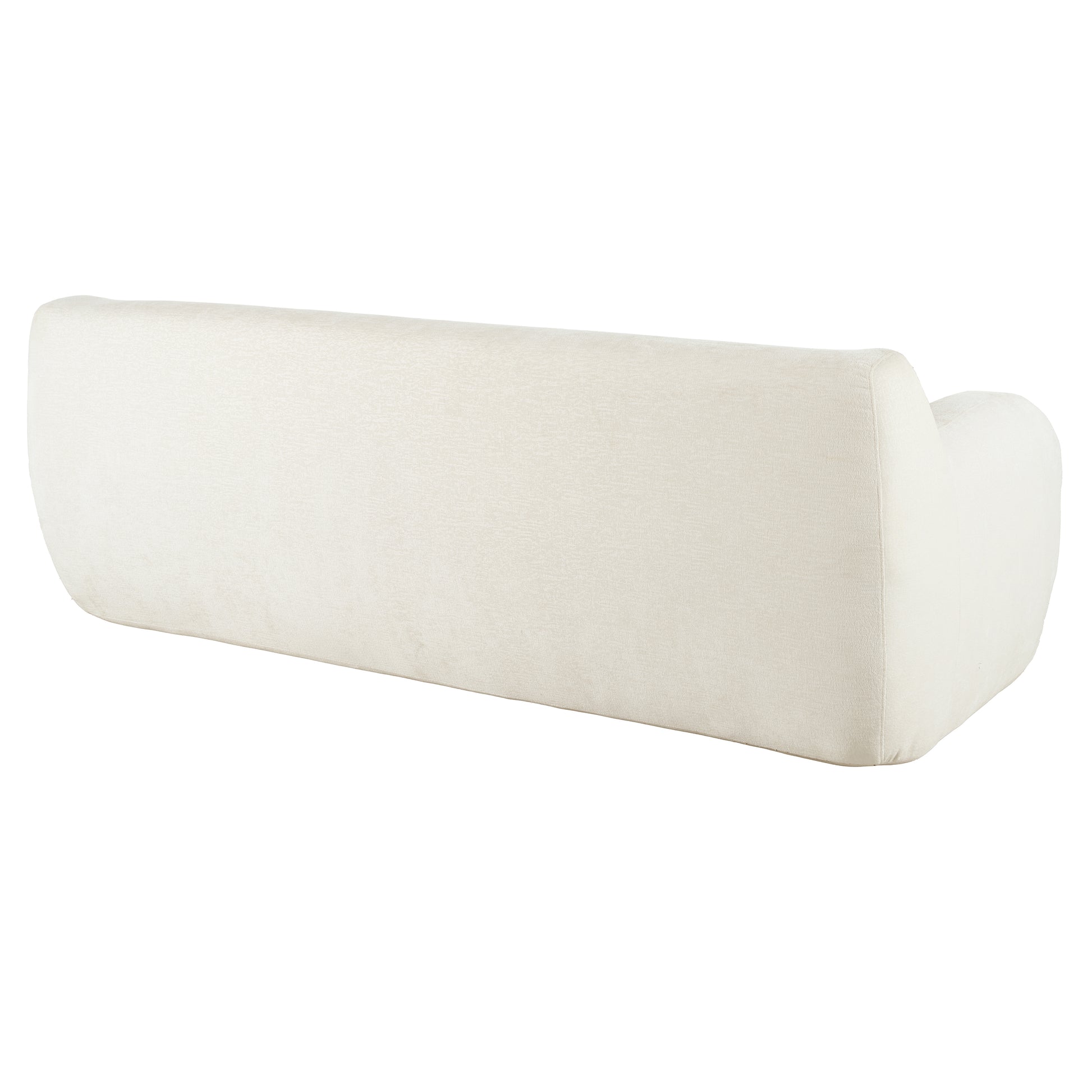 81.5'' Minimalist Curved Upholstered Sofa, 3 Seat Modular Casual Sofa For Living Room, Bedroom, And Apartments Beige Polyester 3 Seat