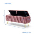 Oval Storage Bench With Gold Legs,Velvet Fabric Upholstered Ottoman Storage Benches For Bedroom End Of Bed,Sherpa Fabric Bench For Living Room,Dining Room,Entryway,Bed Side,Dark Pink,5 Colors Dark Pink Velvet