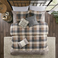 7 Piece Herringbone Comforter Set Neutral Cal King California King Neutral Polyester