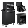 Tool Chest,5 Drawer Rolling Tool Storagecabinet With Enhanced Packaging, Detachabletop Tool Box, Metal Tool Cart For Garageworkshop,Black Black Iron