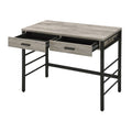 Light Weathered Oak And Black Writing Desk With 2 Drawers Black Brown Office Oak Wood Metal