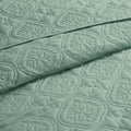 3 Piece Reversible Bedspread Set Seafoam King Cal King King Green Microfiber