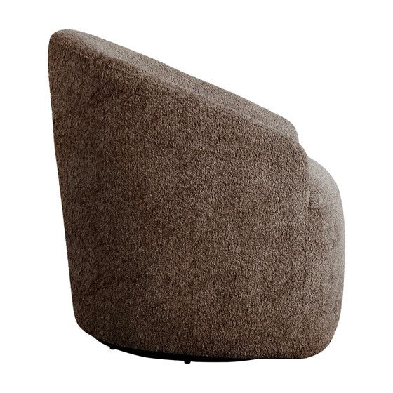 Upholstered 360 Degree Swivel Chair Chocolate Wood