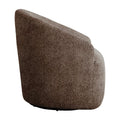Upholstered 360 Degree Swivel Chair Chocolate Wood