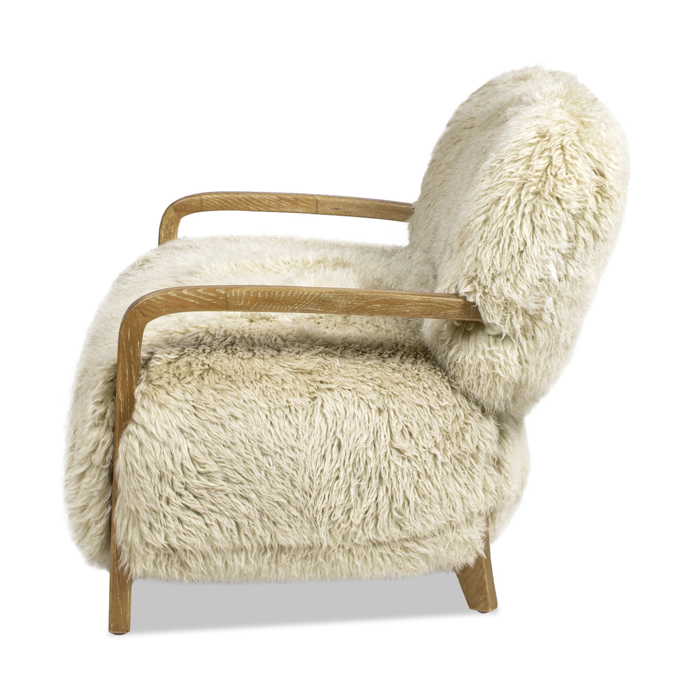 Enchante 52.5" Zealand Sheepskin Accent Loveseat Taupe Natural Foam Fur