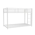 Metal Twin Over Twin Bunk Bed Heavy Duty Sturdy Metal Noise Reduced Safety Guardrail No Box Spring Needed,White Twin White Metal Metal